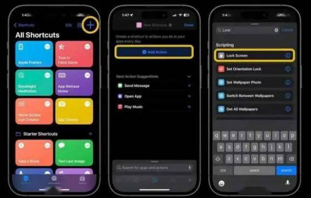 莺歌海镇苹果14锁屏维修店分享iPhone14升级iOS16.4后如何创建锁屏快捷方式 