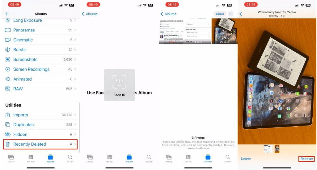莺歌海镇苹果14维修分享 iPhone14 上恢复已删除的照片 