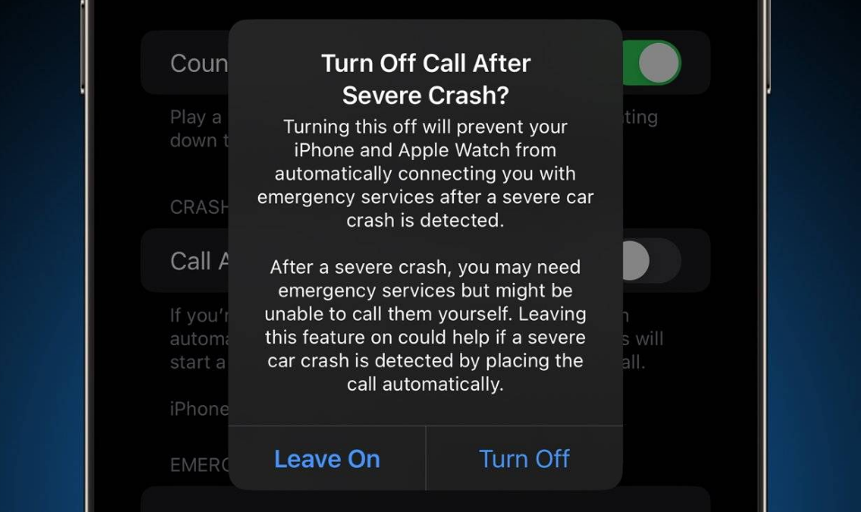 莺歌海镇苹果14维修分享 iPhone 14 和 Apple Watch 上关闭崩溃检测 