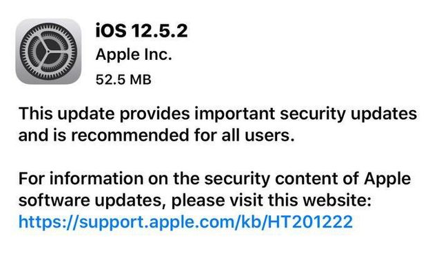 莺歌海镇苹果手机维修分享iOS12.5.2发布，建议所有老苹果用户安装 